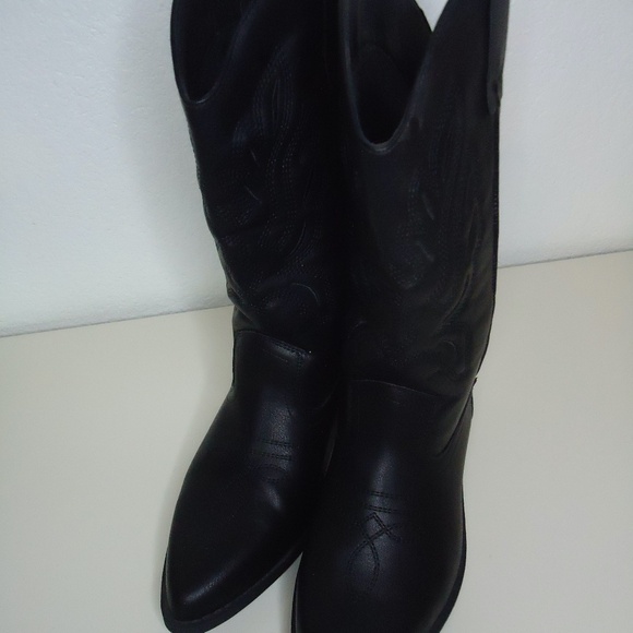All Black Womens Cowboy Boots - Size 9.5 - Picture 3 of 7